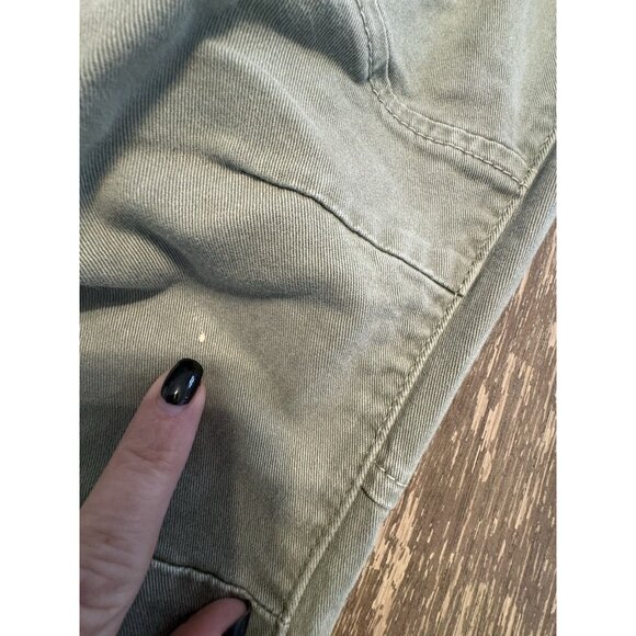 Frame Banded Zipper Bottom Trapunto Moto Pants Joggers Pockets Aloe Green Sz 25 - Picture 6 of 10